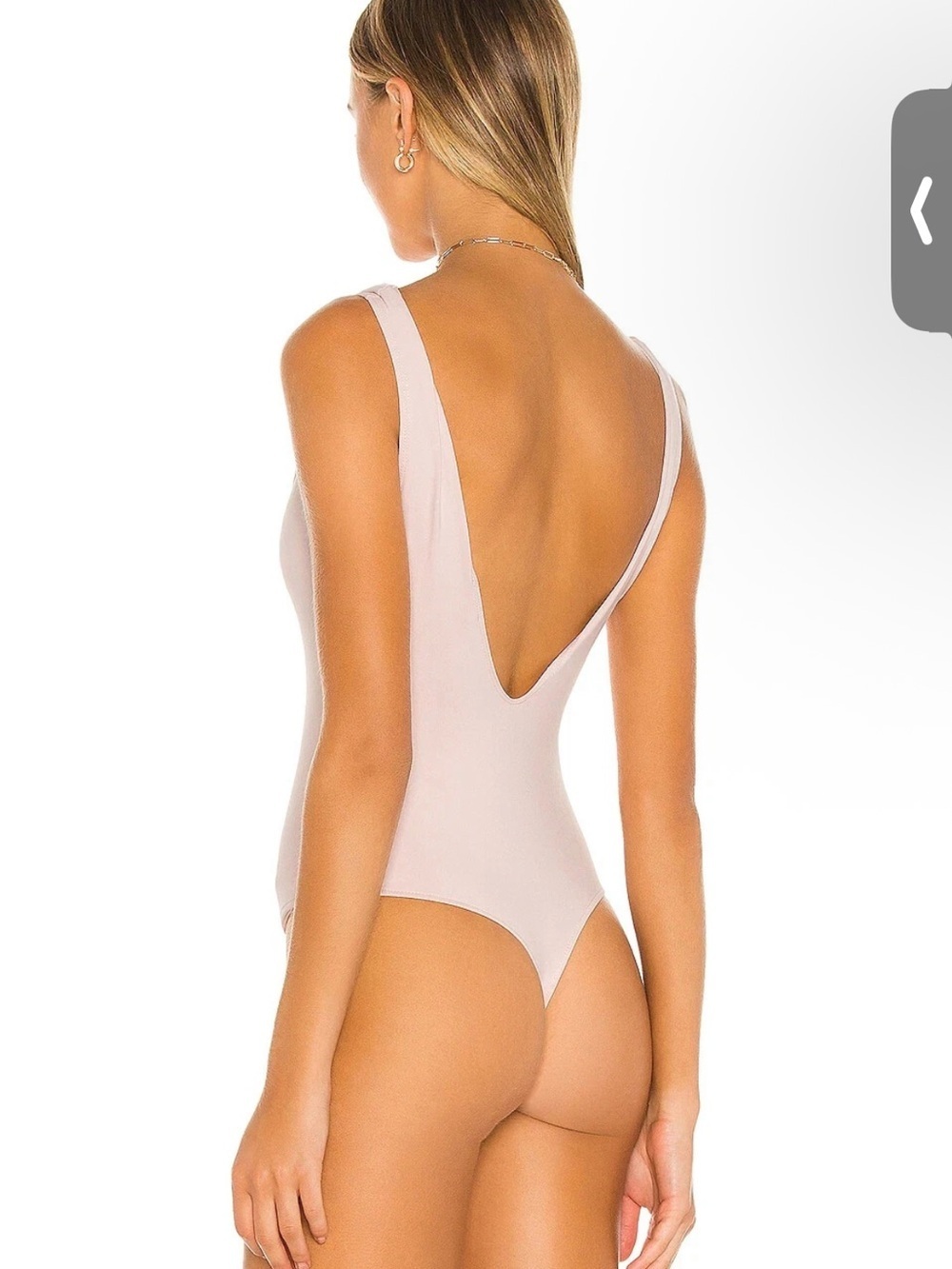 Free People Blush Pink Plunge V-Neck Bodysuit - Picture 3 of 7